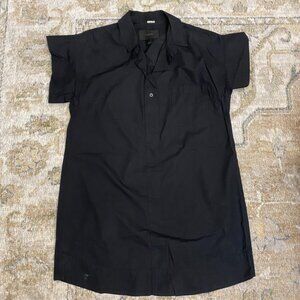 J. Crew Black Cotton Poplin Shirt Dress